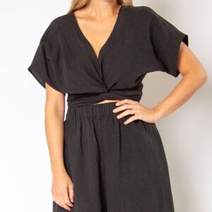 Hackwith Design House Short Sleeve Tie Top